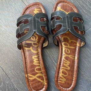 Sam Edelman Black and Brown Leather Sandals